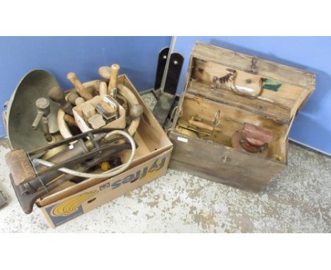 Vintage Dunlop foot pump, Wall Model Tilley Lamp fitter box, Tilley Radiator Model, vintage tools etc. (qty) 