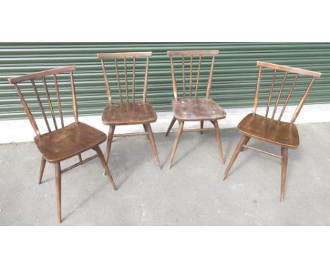 Set of four 1960s Ercol model 391 stickback dining chairs, with blue label (4) 