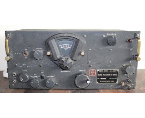 Circa 1940s BC-348-R radio receiver, produced for the U.S. Army Signal Corps. Original buttons and dials in tact, with origin