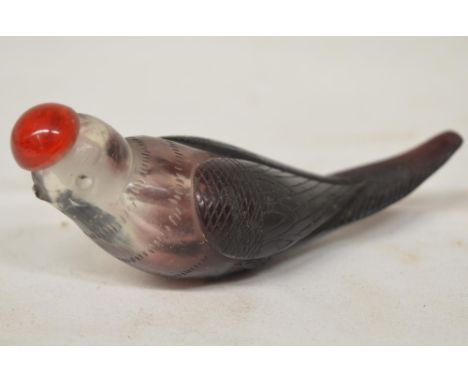 Chinese  scent flask carved in the form of a bird. Beak broken off,  (Victor Brox collection) 