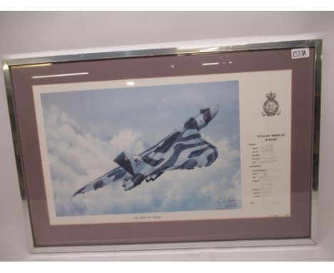 After Kevin Kaye, 'Up Where We Belong', limited edition print 109/558, with signatures from the Vulcan Display Flight team, 4