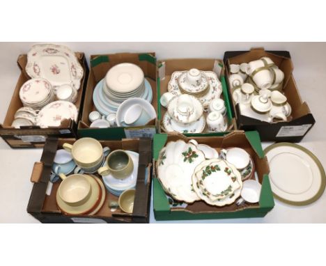 Large collection of various tableware, incl. Denby, Royal Doulton Belvedere, Tuscan China, Spode Christmas Rose, and others (