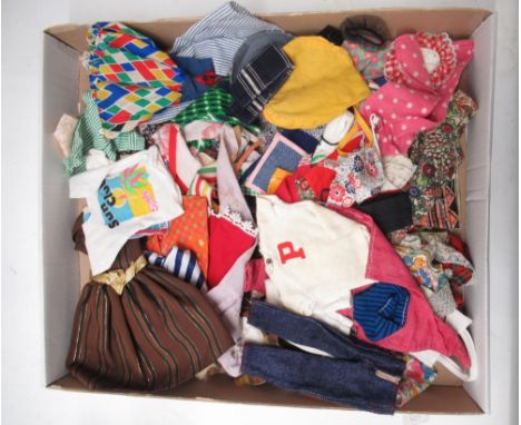 Large collection of dolls clothes including modern and vintage Sindy 
