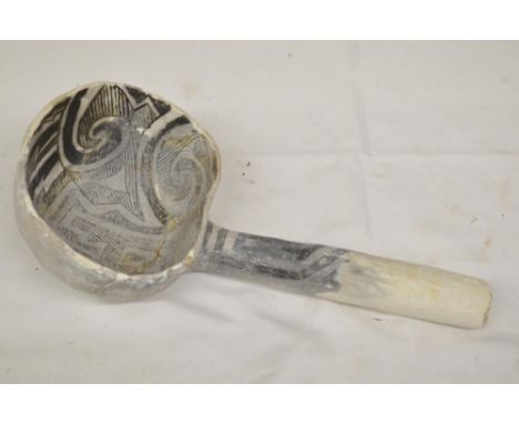 Prehistoric North American Anasazi ceramic ladle (restored), L28cm (Victor Brox collection) 