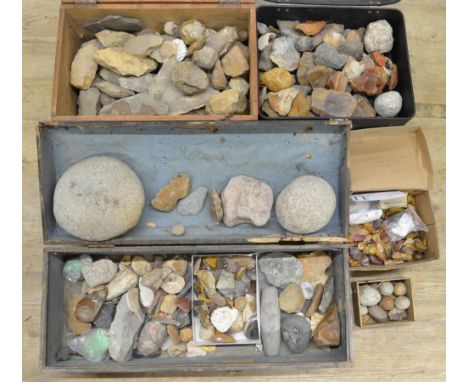 Large collection of neolithic stone and flint tools, sling shot pebbles and minerals (Victor Brox collection) 