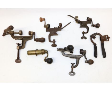 T. J. brass 12 bore roll turn over tool no. 1263 and five other roll turn over tools 