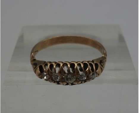 A gold and diamond ring, weight 2.1g, size N