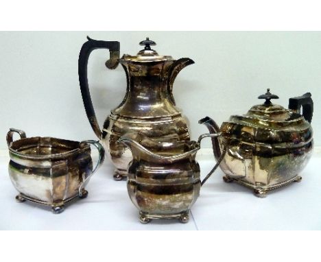A plated four piece tea service