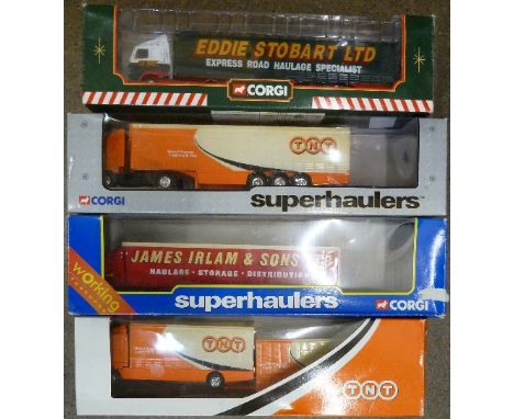 Four Corgi articulated lorries including Superhaulers