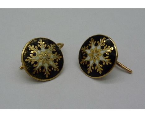 A pair of enamel earrings
