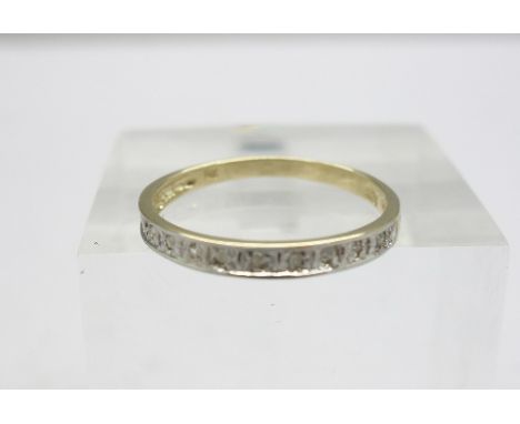 A 9ct gold and diamond ring, weight 0.9g, size O