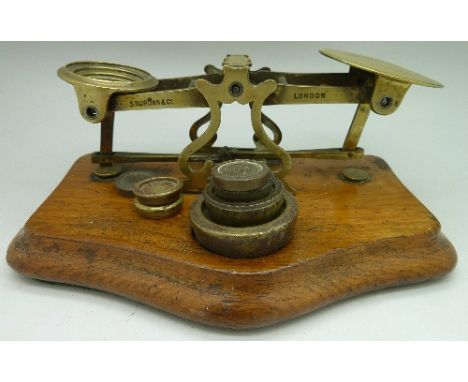 A set of postal scales marked S. Mordan & Co., London