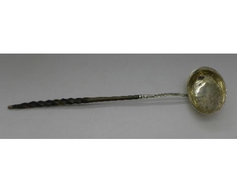 A Georgian silver punch ladle