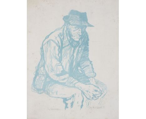 Paul Hogarth (mid-20th Century School), The Stone Mason, lithograph. SIgned and dated '54 in pencil lower right, numbered 25/