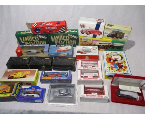 A collection of various boxed die-cast vehicles including Corgi limited edition Bus, Corgi Classic Pat Collins Fair Dodgem Tr