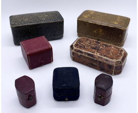 A small collection of antique and vintage jewellery boxes