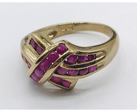 A 9ct gold ruby dress ring