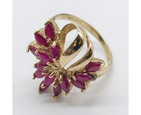 A 9ct gold ruby dress ring