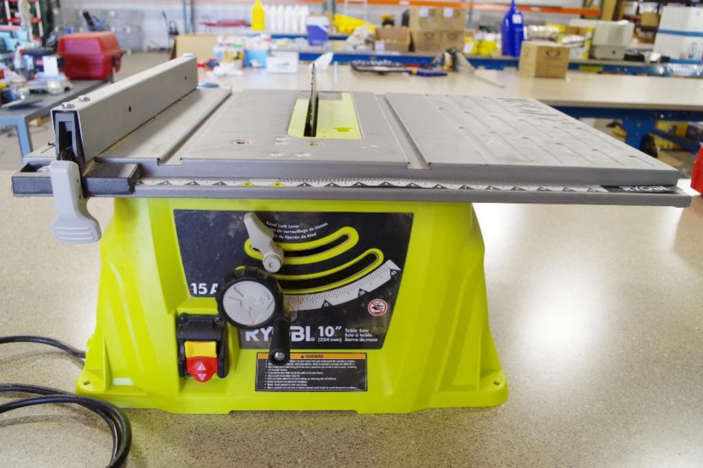 RYOBI 10" Table Saw, 120V, 15A, M/N RTS10G