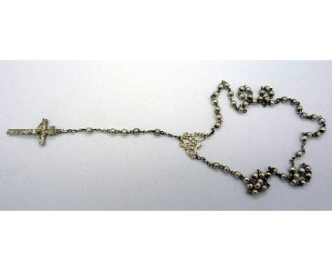 A silver rosary