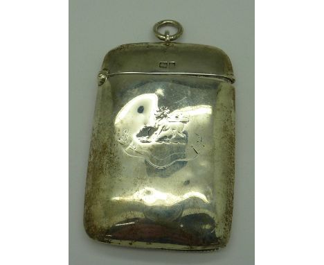 A large silver vesta case, London 1903, weight 45.8g