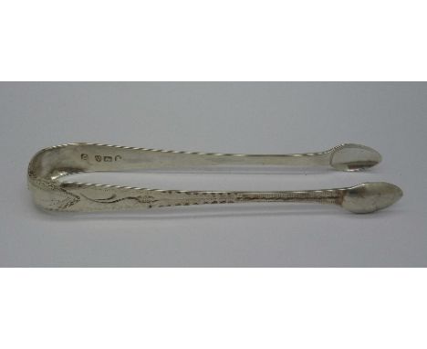 A pair of early 19th Century Newcastle silver sugar bows by Dorothy Langlands