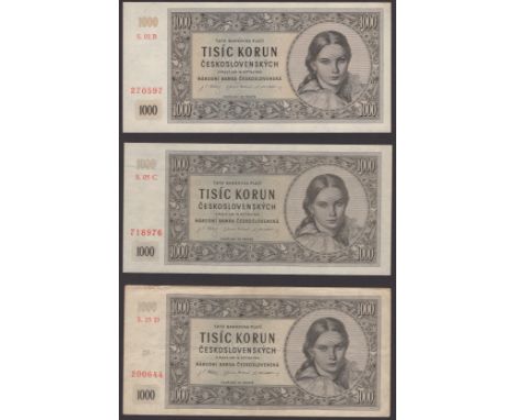 Narodni Banka Ceskoslovenska, 1000 Korun (4), 16 May 1945, series 26A, 01B, 05C and 25D, first and last good very fine, other