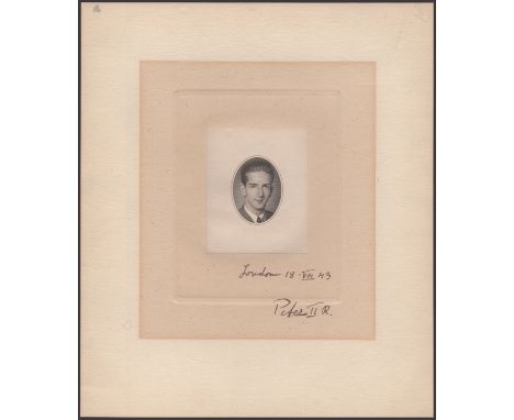 National Bank of Yugoslavia, the original approved engraving of King Peter II used in the production of the 1943 series, sign