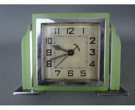 Attractive green mineral effect Art Deco bedroom clock