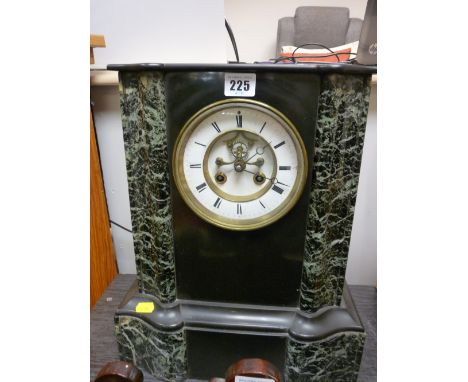 Excellent slate and marble mantel clock
