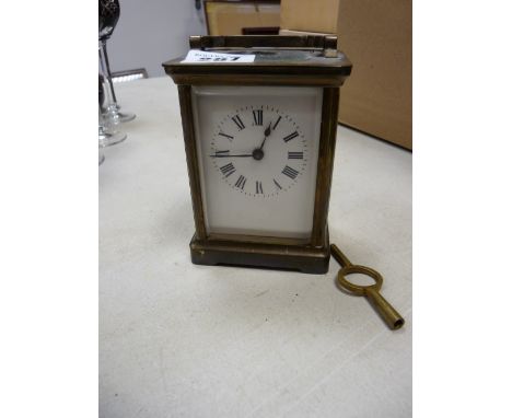 Enamel faced brass carriage clock
