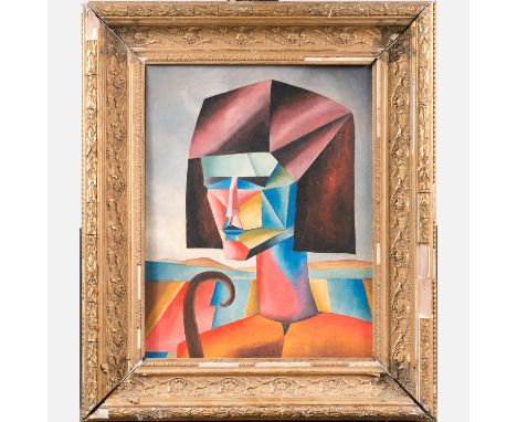 Kasimir Sewerinowitsch Malewitsch (1879-1935)-school, Suprematistic portrait, oil on canvas. 36X25.5cm