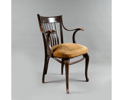 Adolf Loos (1870-1933), Armchair, model café Capua, beechwood in original colours, tapestry probably later, produced by Thone