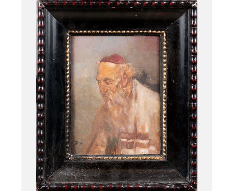 Wassili Dmitrijewitsch Polenow (1844-1927)-attributed, Portrait of an elderly Jewish man, oil on board, monogrammed bottom le