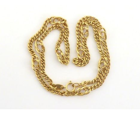 An Italian gold chain, the bolt ring clasp tagged ‘ITALY 750’, 38cm long, 4.2gms 