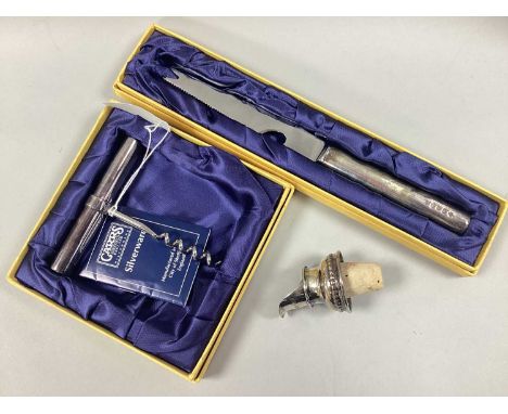 Carrs; A Hallmarked Silver Mounted Corkscrew, Sheffield 2000 Millenium mark, in original Carrs box; Together With a Carrs Hal