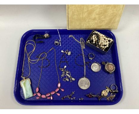 A Collection of Vintage and Later Jewellery, to include a hallmarked silver single stone ring, hallmarked silver dress ring o