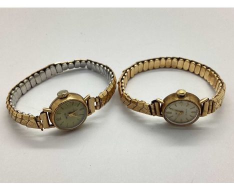 Smiths; 17 Jewels 9ct Gold Cased Ladies Wristwatch, the signed dial with gilt baton markers, within circular case, engraved "