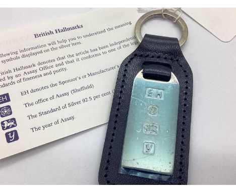 The Posh Club; A Hallmarked Silver Ingot Keyring, EH, Sheffield 1998, in original box.