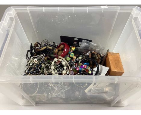 A Quantity of Assorted Costume Jewellery, including bracelets, bangles, bead necklaces, etc :- One Box