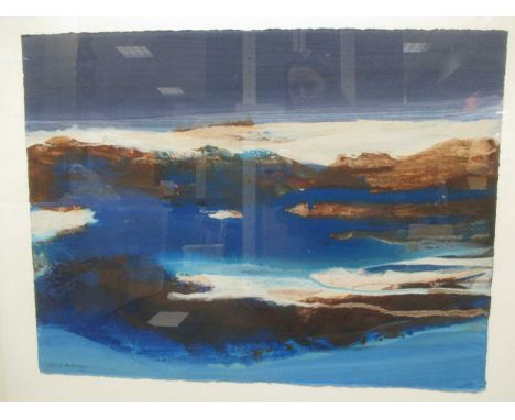 Isla Hackney RWS (British, b.1962) Turquoise Pool signed in pencil 'Isla K. Hackney' (lower left) acrylic 56.5 x 74.5cm