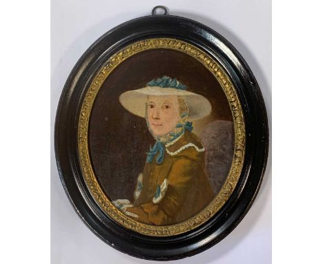 Portrait of Mrs Pyne, with labels to the reverse 'Aldwark' and 'Mrs Pyne', oil on canvas laid down to panel, 16.5 x 13.4cm