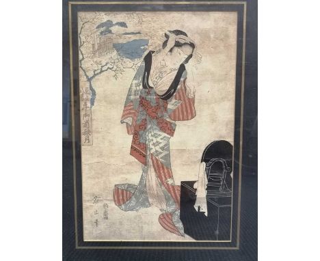 Keisai Eisen (1790-1848), View of Nojiri Kiso highway, woodblock print, 20 x 30cm; together with Chōkōsai Eishō (fl.1790s), T