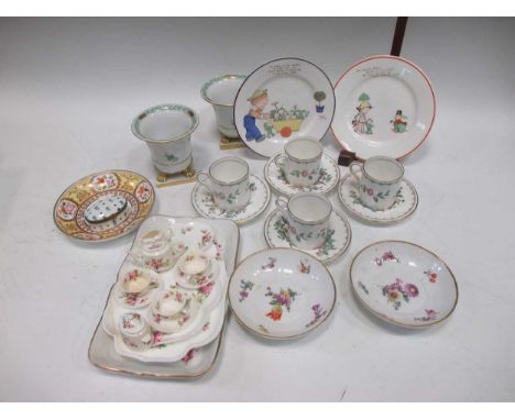 A pair of Herend porcelain vases, Minton dolls tea service etc