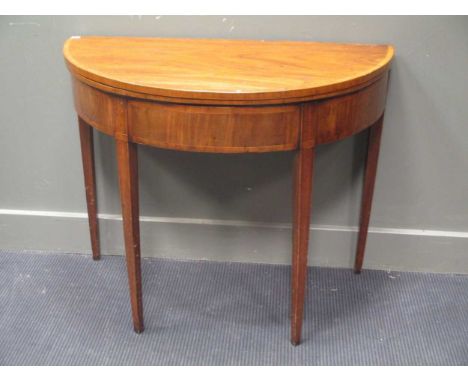 A Regency mahogany fold over card table 74 x 91 x 45cm