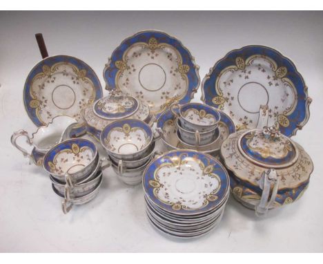 A mid 19th century English porcelain tea service, probably Rockingham together with various other decorative ceramics