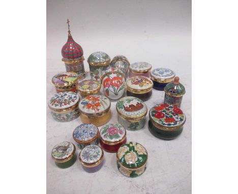 A group of modern enamel boxes made by Crummles