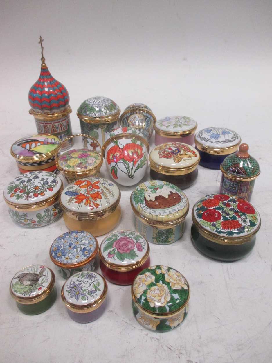 A group of modern enamel boxes made by Crummles in Cheffins Fine Art