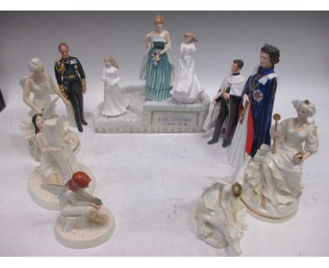 Royal Doulton porcelain figures to celebrate the 13th anniversary of the Coronation of Queen Elizabeth II, HN2878, together w
