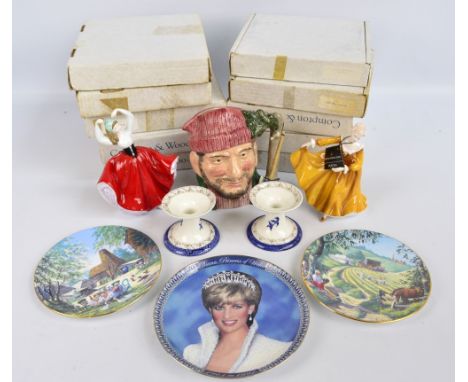 A set of twelve Royal Worcester 'The Daily Buds of May' series collectors' plates and a group of Royal Doulton to include 'Re